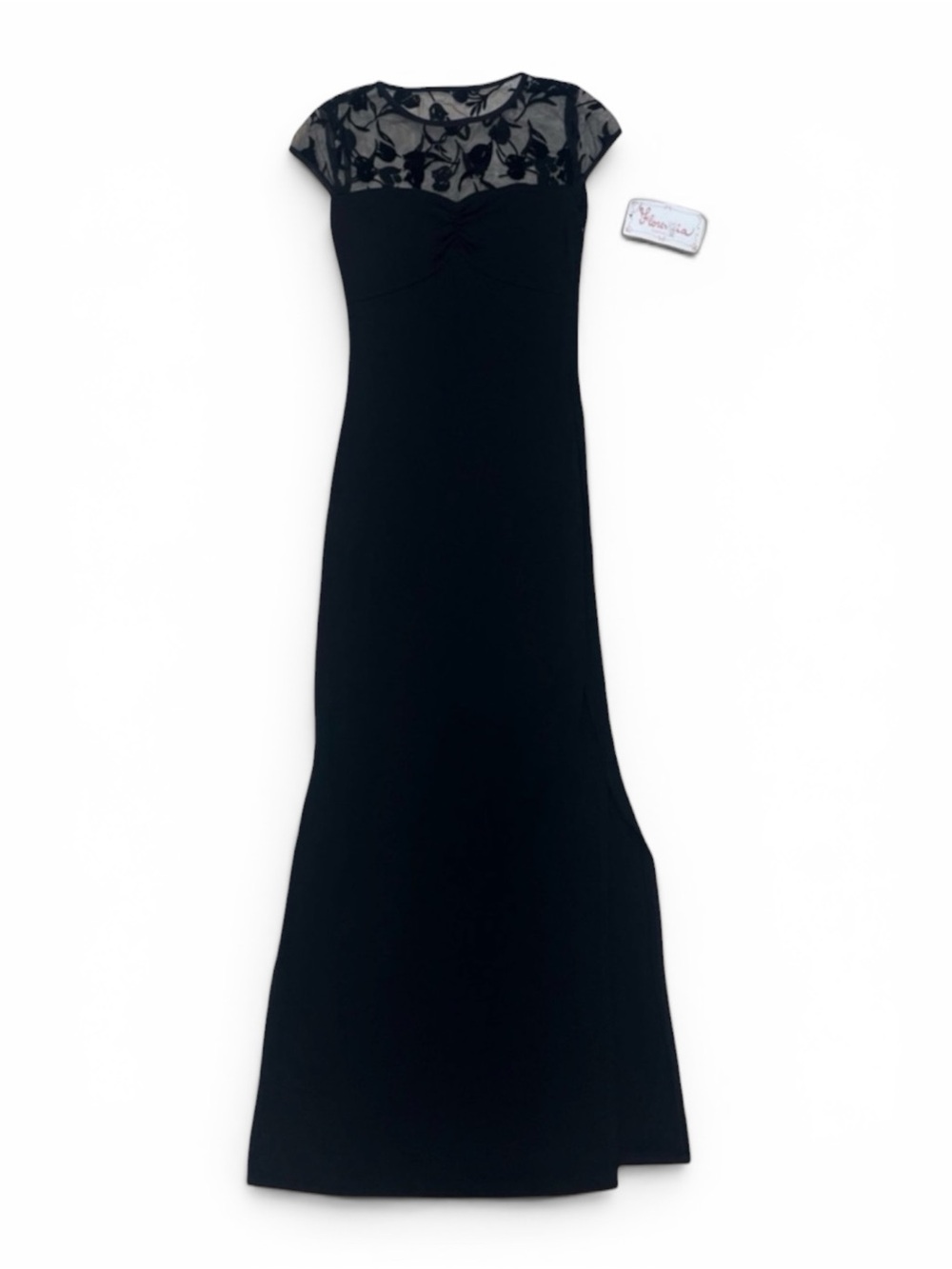 Y2K Black Lace Maxi Slit Dress